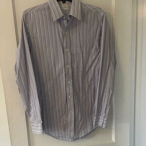 Brooks Brothers Lavender and White Stripe Dress Shirt with Point Collar